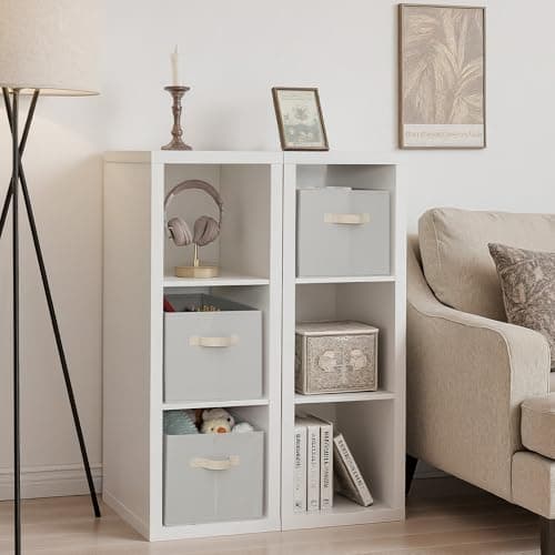 StorageWorks Storage Baskets for Shelves, Fabric Storage Bins, Closet Organization and Storage Baskets, Organizer Bins for Clothes, Light Gray, Extra Large, 3-Pack - Thumbnail 2