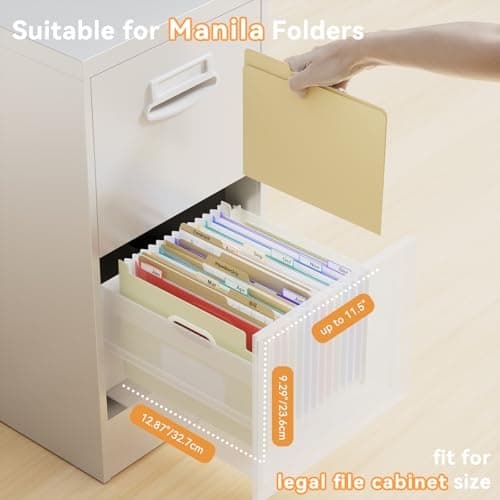 ThinkTex Accordion File Organizer, 12 - Pocket Expanding File Folders Upright & Open Top,for Paper Receipts, Bills&Taxes Organizer, Letter/A4 Size for School, Office, Home with tab- Beige Color - Thumbnail 5