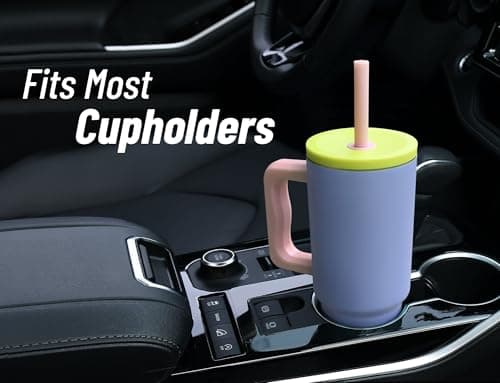 DLOCCOLD 24 oz Tumbler with Handle and Silicone Straw Lid, Insulated Travel Tumbler with Spill Resistant Lid, Reusable Stainless Steel Travel Tumbler, Cupholder Friendly, Leak Resistant - Thumbnail 4