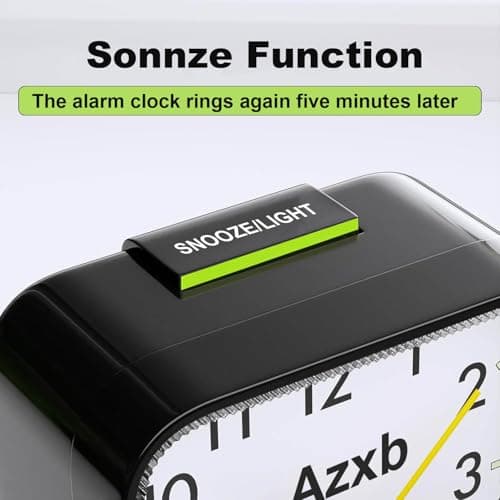 Azxb Analog Alarm Clock, Silent No Ticking Battery Operated Travel Alarm Clock with Night Light, Snooze, Loud Alarm, Luminous, Quiet Small Desk Clock for Bedrooms Deep Sleeper Adults Kids, Easy Set - Thumbnail 3