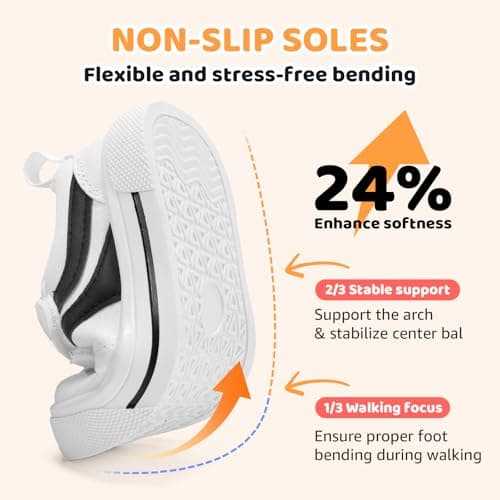 STQ KIDS Toddler Boy Shoes Wide Toe Box Lightweight Boy Sneakers Non-Slip Zero Drop School Kids Walking Running Tennis Shoe White Toddler 9 - Thumbnail 5