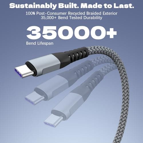 USB A to USB C Cable for CarPlay [2 Pack 6FT], 60W Charging Cable,Type C Charger Cord, USB C Data Cable for Samsung Galaxy S25 S24 S23 Series, Note 20, iPad, iPhone 17/16/15 and USB-C Devices - Thumbnail 4
