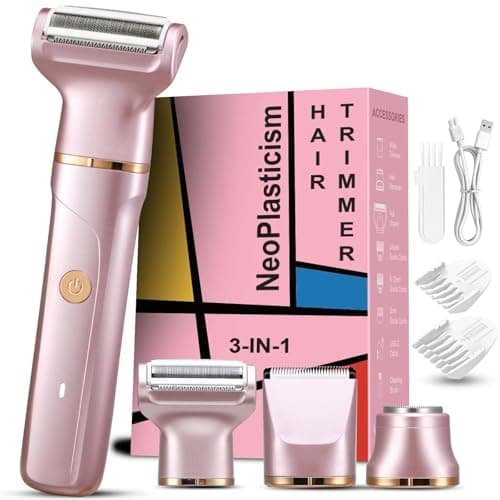 Bikini Trimmer for Women, 3-in-1 Electric Razors for Women with Ceramic Blades & IPX7 Waterproof Design - Rechargeable Cordless Electric Shaver for Lady for Legs, Underarms, Face & Bikini Line - Image 1