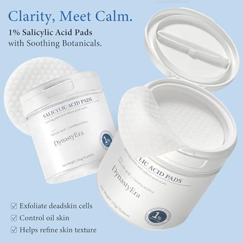 Exfoliating Toner Pads for Face & Body, Gentle for Sensitive Skin, 1% Salicylic Acid, Pore Cleansing & Smoothing, with Cica & Hyaluronic Acid, 70 Count - Thumbnail 2