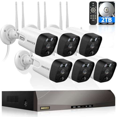 (5.5MP & PIR Detection) 2-Way Audio Dual Antennas Enhance WiFi Wireless Outdoor Camera System 3K 5.0MP 1944P Security Surveillance DVR Set Outdoor Wireless Security Cameras System - Image 1