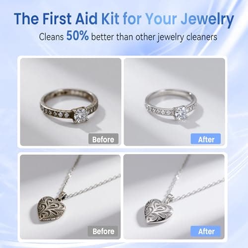 KUNPHY Jewelry Cleaner, 10oz Silver Cleaner, Quick and Easy Ring Cleaner for Restoring Shine, Professional Silver Jewelry Cleaner for Silver Jewelry, Sterling Silver, Diamonds, and Earrings - Thumbnail 3