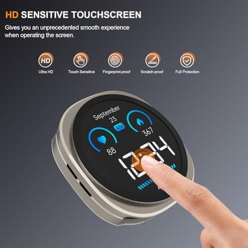 SDOCEBF 3 in 1 Metal Case for Samsung Galaxy Watch 8 Screen Protector 40mm, Ultra-Thin Aluminum Protective Bumper with Back Cover, Scratch-Resistant Cover for Galaxy Watch8, Titanium - Thumbnail 3