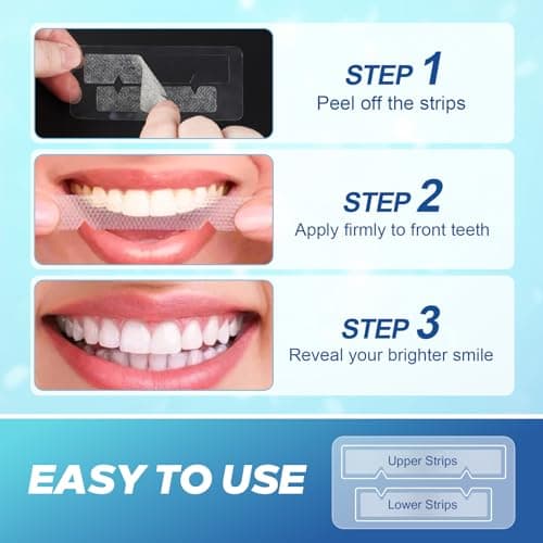 Teeth Whitening Strip 14 Treatments - Whitening Strips for Sensitive People, Fast Remove Smoking, Coffee, Wine Stains, Teeth Brightening Kit Pack of 28 Non-Slip Strips - Thumbnail 5