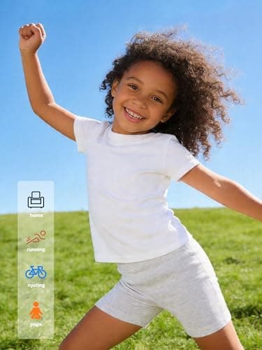 Bafeicao Toddler Girl Cartwheel Shorts Biker Tights,Mint+Blue+Grey,2-3T - Thumbnail 2