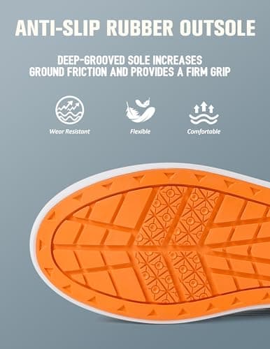 Trudave Deck Boots for Men, Waterproof Rain Boots with High Traction, Slip On Saltwater Fishing Boots Neoprene Rubber Ankle Boots for Boating Sailing - Thumbnail 6