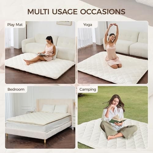 Miisong Japanese Floor Mattress with Washable Cover, Folding Futon Mattresss, Tatami Mat Sleeping Pad with Thicken Memory Foam, Roll Up Floor Lounger Bed for Kids Adults (Twin 80"×39"×2.6") - Thumbnail 5