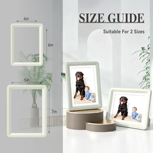 vilkok Light Gray 5x7 Picture Frame,1Pack, Fits 5x7 Photo or 4x6 with Mat, Acrylic Front & Durable ABS Frame, Shatterproof UV-Resistant Tabletop Display, Vertical/Horizontal Home Décor Frame - Thumbnail 6