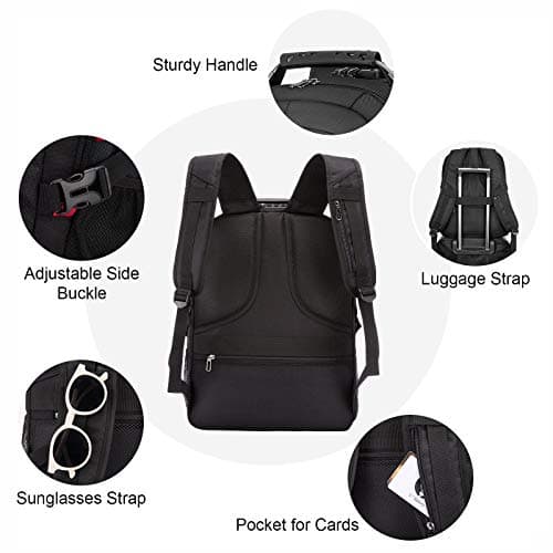 LOVEVOOK Large Backpack for Men 18 inch Heavy Duty Backpack Big Travel Backpack Large Capacity Laptop Backpack with USB Port Waterproof for Business Work (18.4 inch,Black) - Thumbnail 5