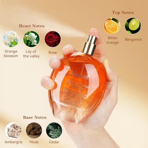 EASYWELL Hair Perfume for Women, Christmas Gift Birthday Gifts for Mom and girls, Leave In Conditioner Spray with Vitamin B5, Hair Care Fragrance, Hair Oil Mist, Citrus, 2.5 fl oz - Thumbnail 4