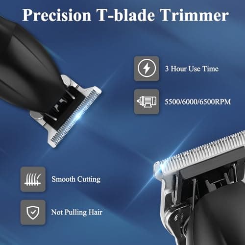 SUNNOW Professional Hair Clippers & Hair Trimmer & Foil Shaver Kit for Men, Beard Trimmer Clippers and Trimmers Set, Cordless Mens Hair Clippers for Hair Cutting, Grooming, Face, Family, Barber - Thumbnail 3