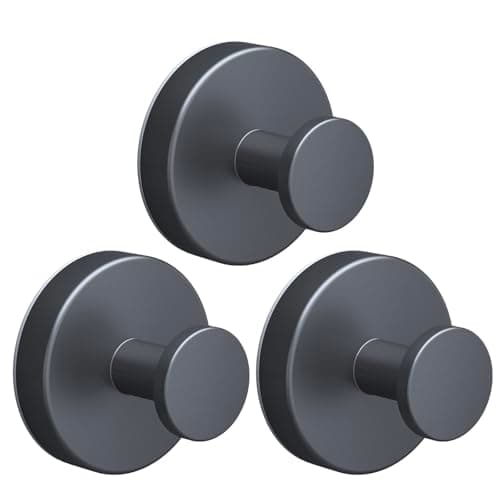 Genfest 2026 Suction Cup Hooks for Hanging, Shower, No-Drill Removable Heavy Duty Suction Cup Hooks for Towel, Shower, Home Storage, Window, Hanging, Bathroom, Kitchen, Glass Door - 3, Matte Black