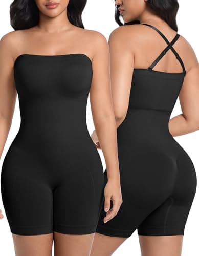 SIMIYA Shapewear Bodysuits Built in Bra, Tummy Control Strapless/strap Top for Women, Full Body Shaper Seamless Waist Trainer - Image 1