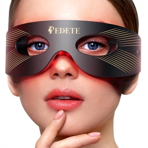 Pedete Red Light Therapy for Eyes, 3 Modes Under-Eye Red Light Eye Mask, Eye Massager for Fine Lines Eye Bags and Dark Circles for Men Women(Black) - Image 1