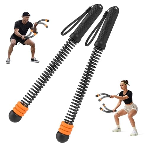 Adjustable Weighted Ropeless Battle Ropes with 6 Weight Rings, Heavy Duty Cordless Battle Rope for HIIT & Cardio Full-Body Workout, Non-Slip Spiral Handles, Home Gym Equipment for Women & Men - Image 1