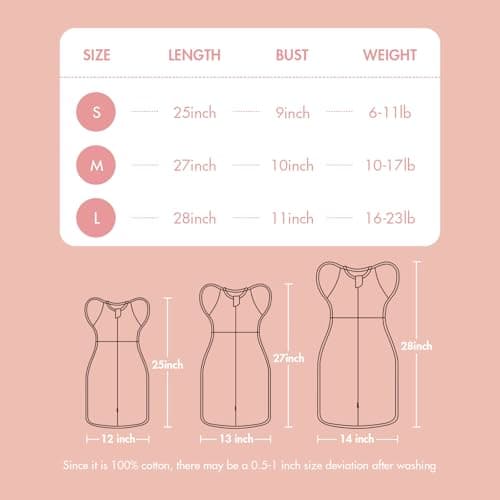 ANYEDDE 2-Pack Swaddle Sleep Bag - Arms Up Swaddle 6-9 Month, Baby Swaddles for Newborn, Cuff Removable Design, Pink Bunny Breathable Baby Swaddles with 2-Way Zipper - Thumbnail 6