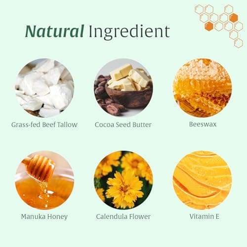 Whipped Honey Tallow Balm for Skin – 100% Grass-Fed beef Tallow, Manuka Honey, Body Butter, Dry Skin Cream, Natural Moisturizing Cream for Dry, Sensitive Skin, Eczema & Body Care, 4 oz - Thumbnail 4