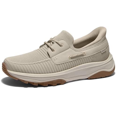 Coostar Slip On Shoes for Men Orthopedic Walking Shoe with Arch Support Hands Free Loafers Casual Khaki Size 10.5 - Image 1