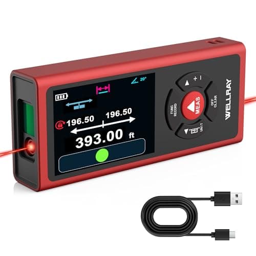Dual Laser Measuring Tool, Rechargeable Laser Measure Tool with Long-Lasting Battery, 400Ft Laser Distance Meters with ±1/16" Accuracy, Laser Measurement Tool with Bubble Level for DIY Home Outdoor - Image 1