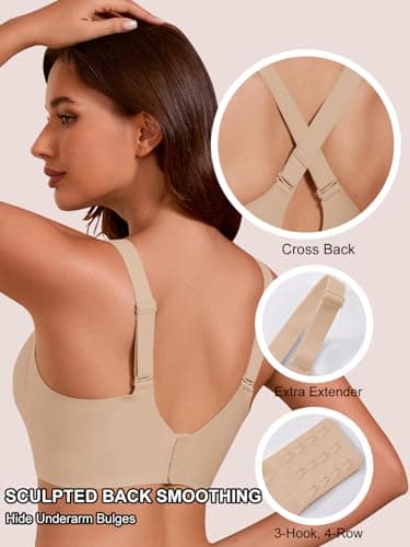 COCOMARTS Jelly Bras for Women No Underwire Seamless Push Up Scalloped Tshirt Bralettes Comfortable Wireless Everyday Bra Nude Medium - Thumbnail 4