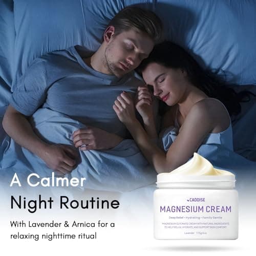 CADDISE Magnesium Lotion with Magnesium Glycinate, Fast-Absorbing Moisturizing Cream for Legs, Feet & Body, Non-Greasy, for Daily Comfort & Nighttime Routine, Gentle for Kids, Lavender, 4 fl oz - Thumbnail 4