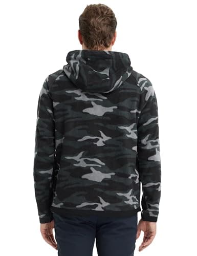 M MAELREG Mens Hoodies Microfleece Winter Warmth Golf Quarter Zip Hoodies Polar Fleece Hooded Sweatshirts for Men Black Camo - Thumbnail 4