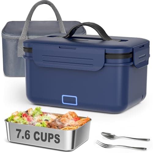 Vingud Cordless Electric Lunch Box for Adults, 1.8L Rechargeable Heated Lunch Box Food Warmer, Portable Self Heating for Mens/Office/Car, Lonchera Eléctrica Portátil Battery Powered Valentine's Gift - Image 1