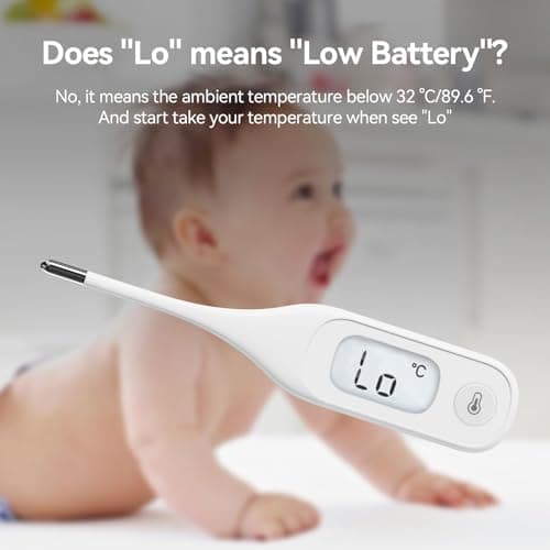 Berrcom Digital Thermometer for Adults and Kids, Medical Thermometer for Fever 10 Second Reading Armpit Thermometers with Fever Alarm - Thumbnail 4