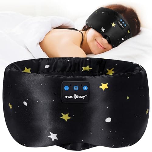 MUSICOZY Mulberry Silk Bluetooth Sleep Mask with HD Stereo Sound, Wireless Sleep Headband Headphones for Side Sleepers, Adjustable Size, Total Light Blocking, Perfect for Travel Relaxation Sleep - Image 1