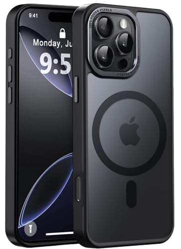 Newfuture Magnetic for iPhone 16 Pro Max Case [Compatible with Magsafe] [Military Grade Drop Protection] Matte Anti-Scratch Shockproof Protective Phone Cover for Replacement Batteries, Black