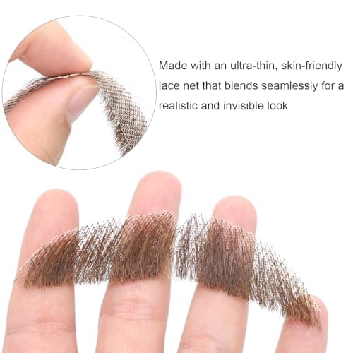 Fake Mustache and Fake Beard 100% Human Hair Realistic Goatee False Beards Costume Facial Hair for Men, Ideal for Cosplay & Halloween Party - Thumbnail 4