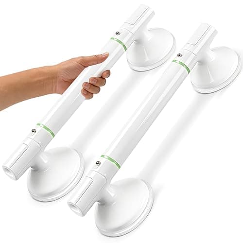 Suction Grab Bars for Shower 2Packs - 17.7" No Drill Safety Shower Handle for Seniors, Elderly & Post-Surgery, Non-Slip Bathroom Assist Bar with Strong Suction, Bath Accessory - Image 1