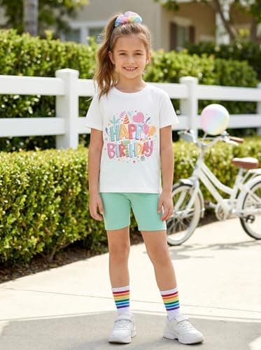 Birthday Girl Shirt for Girls Cute Graphic Tee Short Sleeve Casual Top for Kids Age 5-14 Birthday Party Outfit - Thumbnail 4