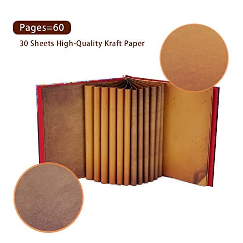 JIMBON Big Adventure Book 12x12 Inch Scrapbook Photo Album, 60 Pages, 3D Retro Embossed Letter Hardcover Movie Up Travel Journal Memory Book For Couples, Best Friend Gift - Thumbnail 3