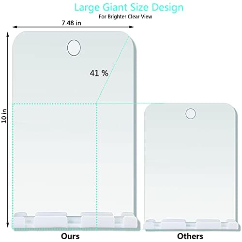 XoYo APHUIME Large Fogless Shower Mirror, Includes 1 Adhesive Hooks, Anit-Fog Shower Mirror, Shower Makeup Shave Mirror, Frameless Shower Mirror, Wall Hanging Mirror - Thumbnail 2