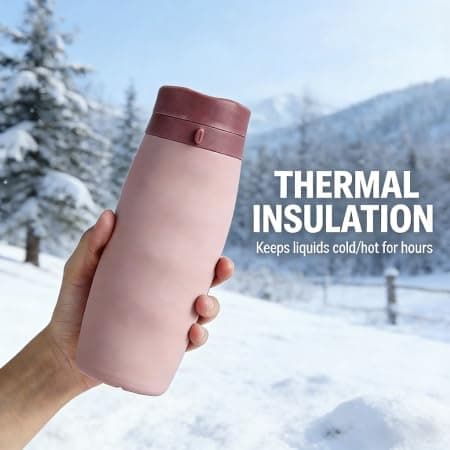 20oz (580ml) Collapsible Water Bottle, Leak-Proof BPA-Free Silicone Bottle, Ultra-Portable Foldable Design, Wide Mouth with Carry Strap, Ideal for Eco-Conscious Travelers, Hikers & Commuters - Thumbnail 2