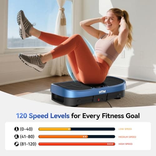 Vibration Plate Exercise Machine - 330lbs Weight Capacity, 120 Speed Levels, Full Body Workout Shake Board for Home Fitness, Toning and Wellness, LED Display, Low Noise Motor - Thumbnail 4