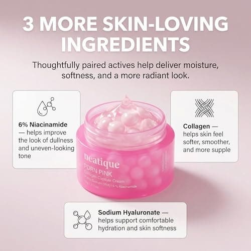 Neatique PDRN Capsule Cream with Salmon DNA Collagen, Pink PDRN Cream, Firming & Hydrating Face Moisturizer Cream with 6% Niacinamide for Plump, Smooth, Dewy-Looking Skin, Lightweight 2.13 oz - Thumbnail 3