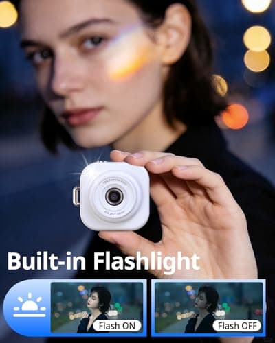 W & O Mini Keychain Digital Camera,1080p Mini Camera Charms with 32GB Card,Small Cameras for Photography with Long Battery Life,Pocket-Size Keychain Camera with Chain for Vlog, Party,Travel (Gold) - Thumbnail 2