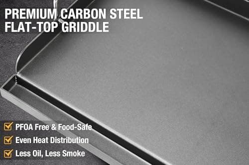 Hisencn Griddle for Gas Grill, Grill Flat Top Griddle, Stove Top Griddle for Gas Stove, 25” x 16” Grill Griddle for Weber, Blackstone, Charbroil and More, Heavy-Duty Grill Flat Top Griddle - Thumbnail 4