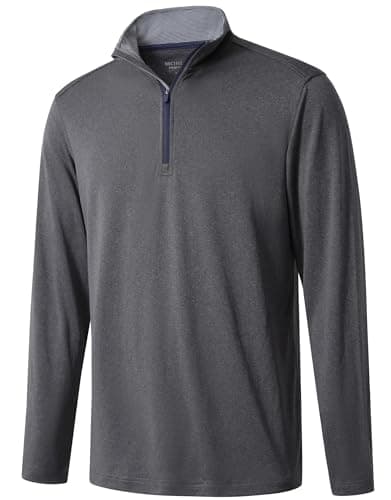 MICHEL ROUEN Sweatshirts for Men 1/2 Zip Performance Mock Neck Heather Athletic Casual Quarter Zip Pullover Men - Image 1
