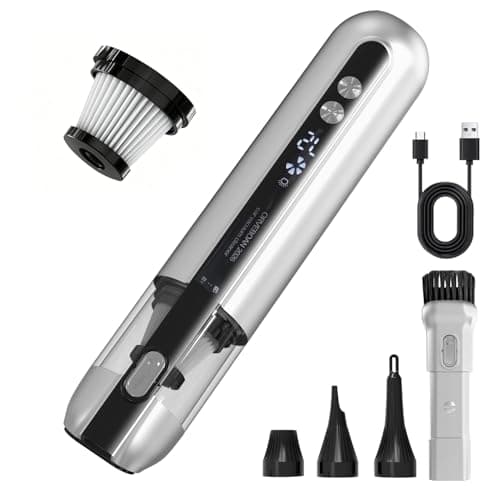 Handheld Cordless Car Vacuum Cleaner 15000Pa, 3-in-1 Portable Vacuum with LED Light,LED Display & Washable HEPA Filter,USB-C Rechargeable, up to 30-Min Runtime for Car, Home, Desk & Pet Hair(white) - Image 1