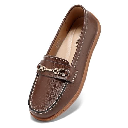 BEAUSEEN Women's Arch Support Penny Loafer with Cute Comfortable Flat Shoes for Office Work Walking Coffee,9 US - Image 1