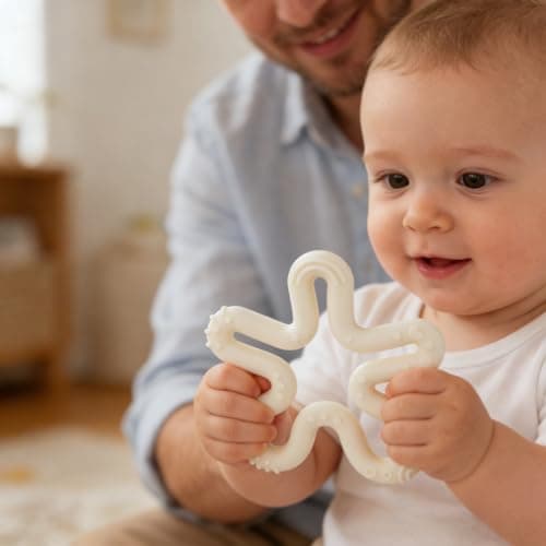 Fu Store 3 Pack Coral Flower Ring Teether Baby Teething Toys Silicone Teether Ring Toys for Babies 0-6 0-12 0-24 0-36 Months Easy to Grasp Clean Infant Teething Relief Soothing Sore Gums - Thumbnail 5