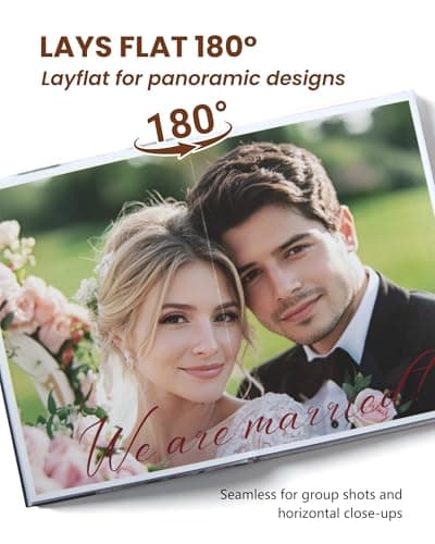 Custom Photo Book | 8x11" Hardcover Layflat with Glossy Waterproof Pages | 24 Premium Pages Holds 30-50 Photos (Up to 70 with Creative Layouts) | Wedding Album, Baby Memory Book, Scrapbook - Thumbnail 5