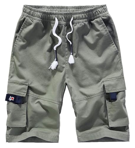 Vcansion Women's Casual Cotton Loose Fit Multi-Pockets Summer Cargo Bermuda Shorts Army Green US 24 - Image 1